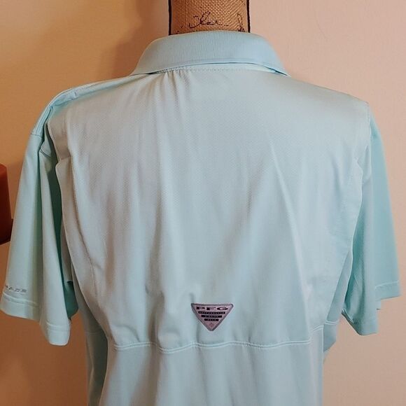 Men's Columbia pastel green PFG polo size Medium - Picture 4 of 9